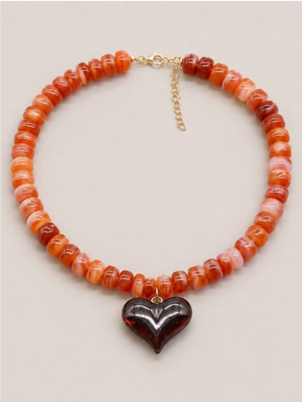 New! Colorful Beaded Heart Dopamine Necklace NWOT